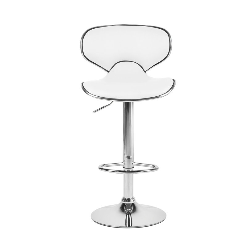 Carrington Swivel Upholstered Adjustable Height Counter Stool with Metal Frame, White