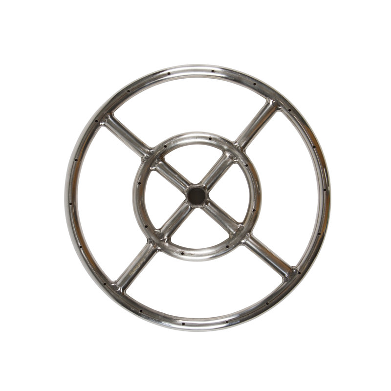 Brûleur à gaz à anneau double en acier inoxydable 316 de qualité marine EasyFirePits avec garantie à vie