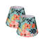 Abat-jour empire en lin vert / rose H 7,5 po x l 10 po