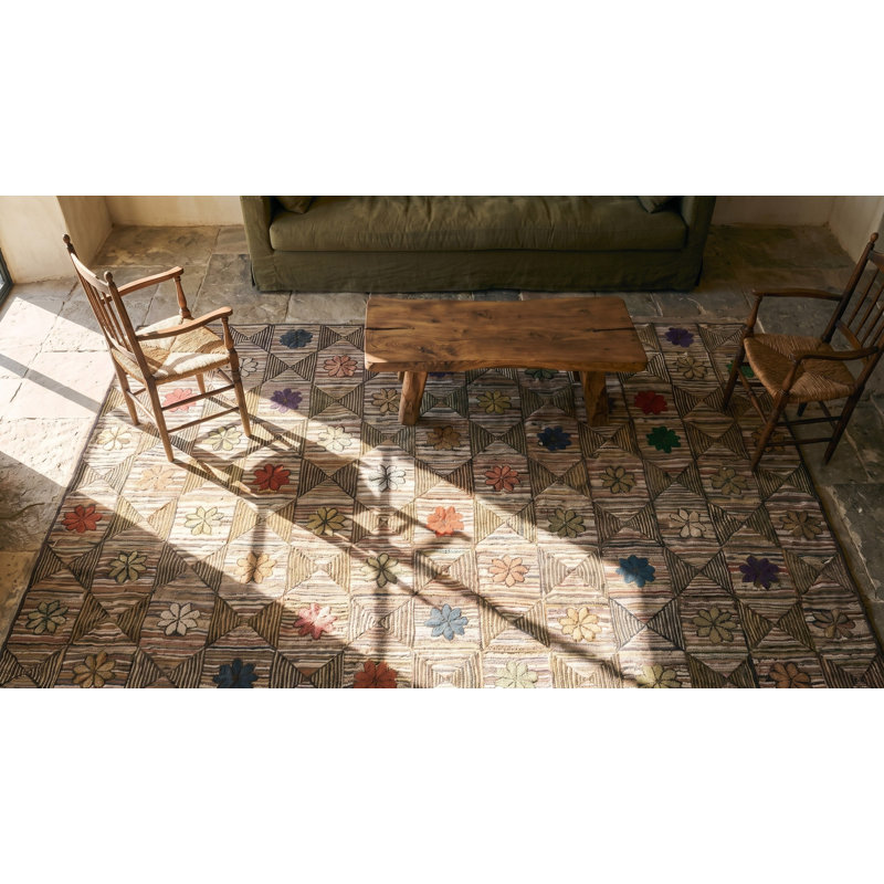 Antique American Hooked Usa Wool Rug