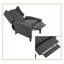 Fauteuil inclinable classique capitonné à oreilles avec garniture cloutée et mécanisme à pousser, tablette pliable-115179080