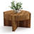 31.5" Farmhouse Round Solid Wood Coffee Center Table, Thick Tabletop，X-Shaped Legs, Living Room, Easy Assembly, Rustic Brown