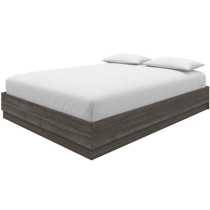 Lit plateforme Jodeen, Chêne gris, Queen