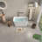 49'' Acrylic Bathtub, Japanese Soaking Design, Drain, Pre - Moulded Seat, 55 Gallons Capacity, Safe For Bathing Overflow, Pop Up Compact Exterior
