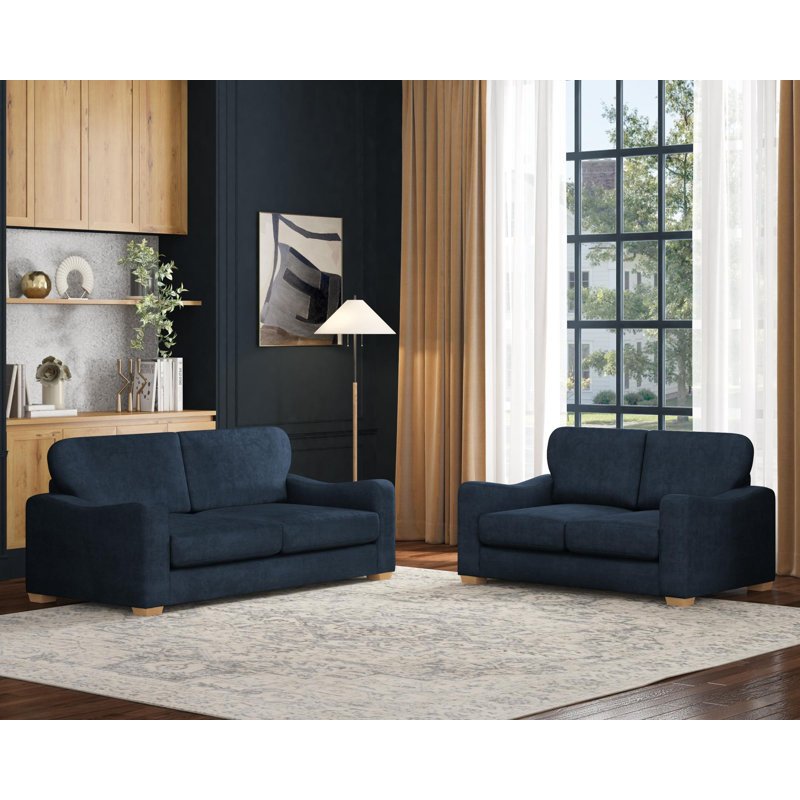 Theadford Three Seater and Two Seater, Fixed Back, Royal Blue