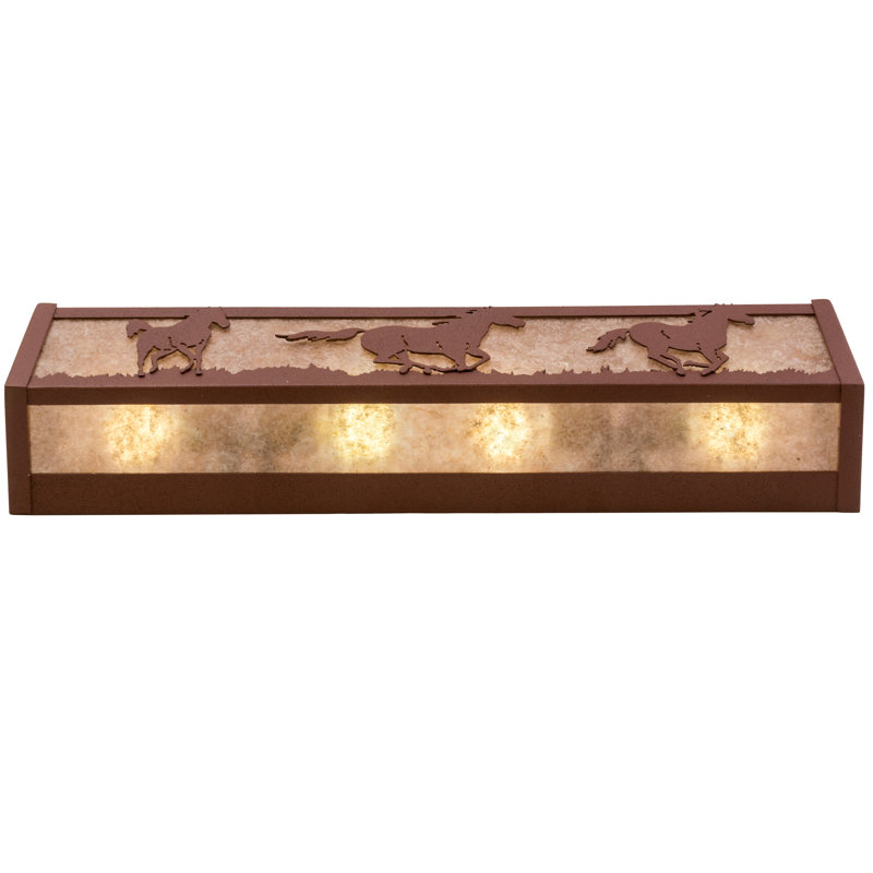 Vanity Light, Silver, Rust, 4.5" H x 24" W x 5.5" D