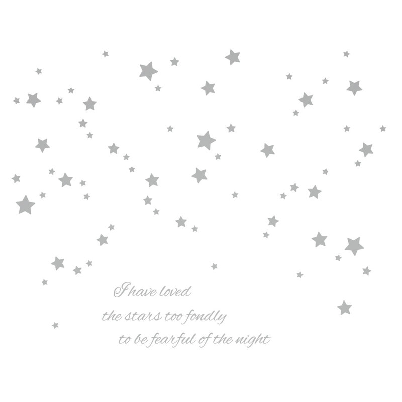 Adhésif décoratif "j’ai aimé les étoiles", H 24 po x l 30 po x P 0,01 po, Argent