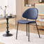 Ensemble de 4 chaises rembourrées en cuir de polyuréthane de style Mid-Century avec dossier incurvé pour la cuisine de la salle à manger-475773272