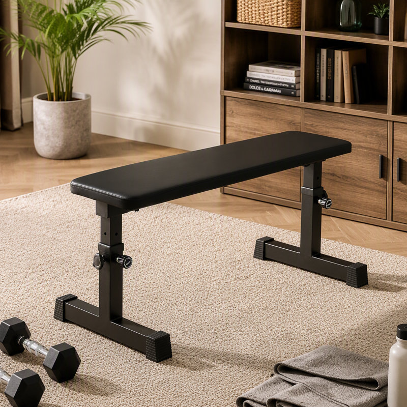 THE Flat Weight Bench For Strength Training W/ 5-Level Adjustable Height
