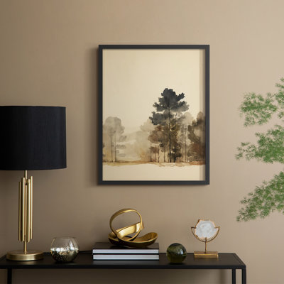 Vintage Landscape V Framed Print - Solid Wood