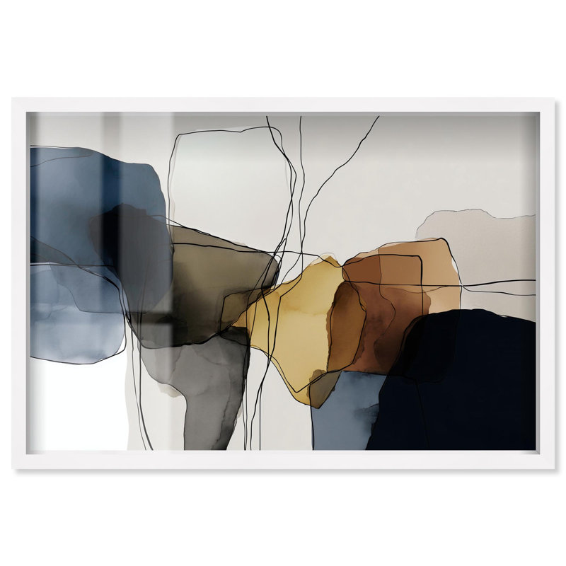 Décoration murale de bureau connectée «Connectioned Colors II Shadowbox» par Art Remedy, cadre blanc, 36 x 24, Cadre blanc