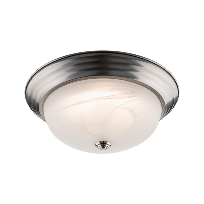 Plafonnier encastré rond à DEL de la collection essentielle East Grove Home Builder Essential avec verre marbré blanc et sélection 5-CCT