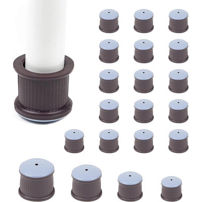 Chair Leg Caps Floor Protectors - (Round/16 Piece Set) Extra Glide Sliders Premium Polytetrafluoroethylene For Easy Hardwood Floor Protection, No Noise, No Dust, Stronger Grip