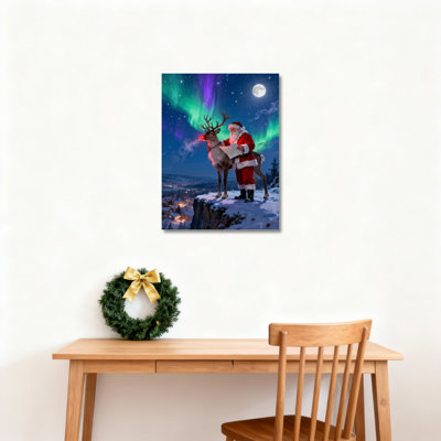 Père Noël renne sur toile
