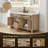 Lala 60" Double Bathroom Vanity with Grain White Engineered Stone Countertop without Mirror-658382847