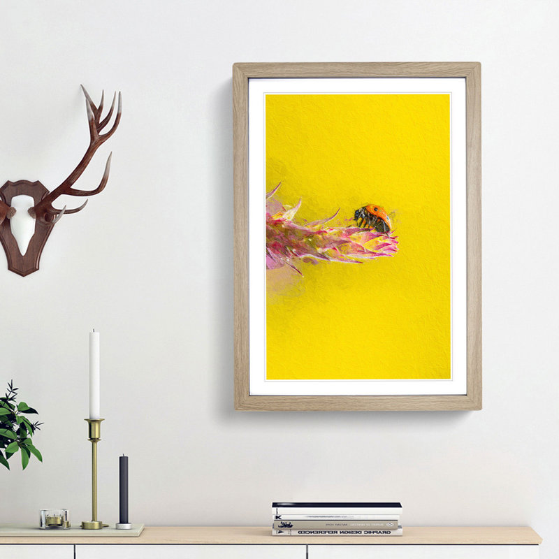 Ladybird - Picture Frame Painting Print, Oak Framed, 48cm H x 36cm W x 2cm D