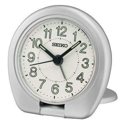 QHT018SLH Travel Clock, Metallic Silver