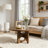 Meranda Arcadia 35" Round Coffee Table Solid Wood Tabletop & Cross Legs