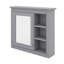 Armoire de rangement murale pour salle de bain, armoire murale moderne avec miroir, 3 tablettes ouvertes-1350425581