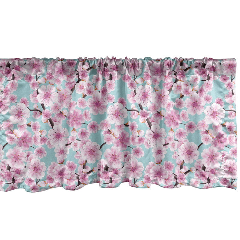 Cantonnière Ambesonne en paquet de 2 cantonnières rose Kwanzan et bleu pâle, L 54 po x L 18 po