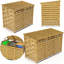 3‑Bin Fir Wood Outdoor Trash Can Storage Shed