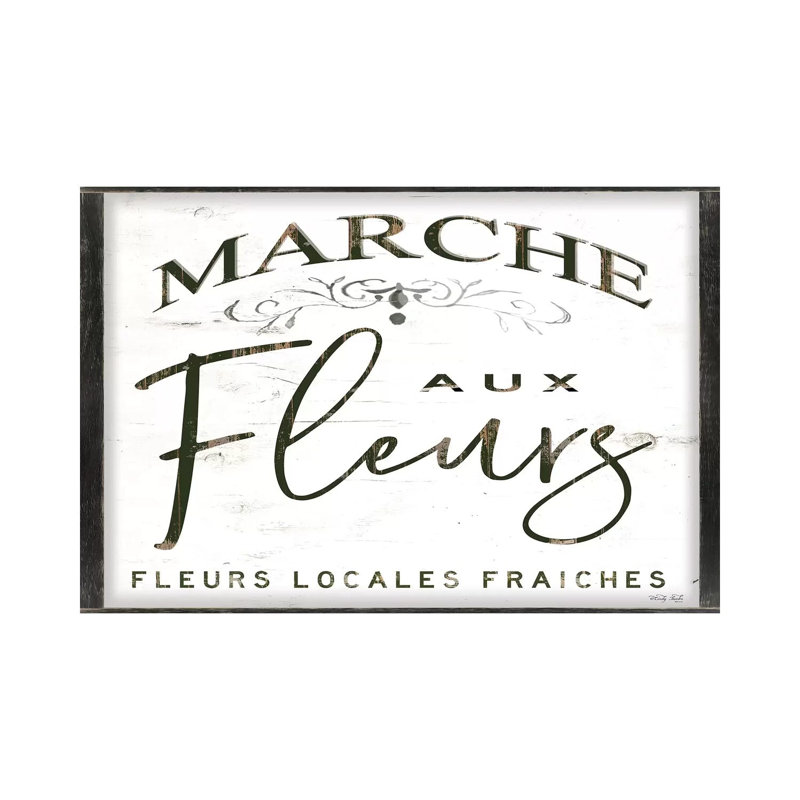 Fleurs Sign I by Cindy Jacobs - Print on Canvas, Wrapped Canvas, 20.32cm H x 30.48cm W x 1.91cm D