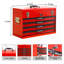 Boîte à outils portative en acier de 20 pouces avec tiroirs - Organisateur de boîte de rangement pour outils avec dispositif de fermeture à verrou en métal - Armoire de rangement pour outils thermolaquée (ROUGE)-126609487