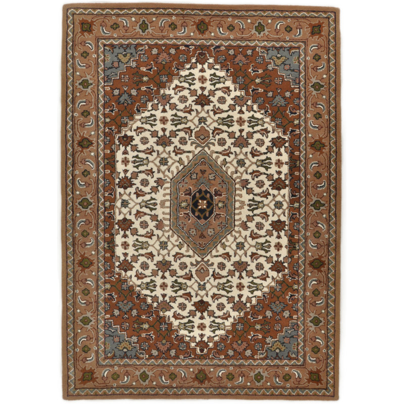 Hand-Tufted Royal Orient Rug Made From Pure New Wool In Beige, Rectangle 120 x 180cm
