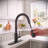 FORIOUS Pull Down Single Handle Kitchen Faucet with Accessories-59881653