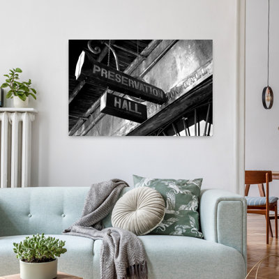 Panneau sur un bâtiment de conservation, quartier français, Nouvelle-Orléans, Louisiane, États-Unis, architecture contemporaine, art