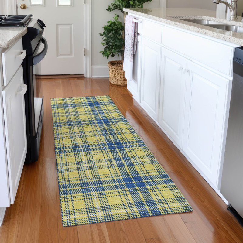  Tapis beige intérieur / extérieur lavable à la machine Chayden ACN993, Tapis de couloir 2 pi 3 po x 7 pi 6 po