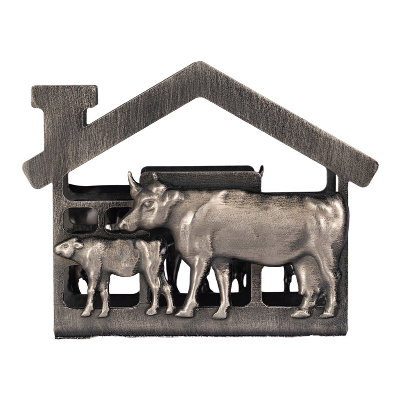 Porte-serviettes en métal antidérapant, vache et veau