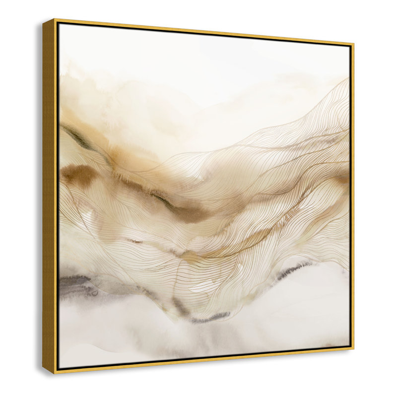 «Line Haze I» par Isabelle Z, H 41,5 po x l 41,5 po, Or