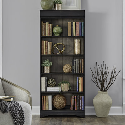  Juiliana Bookcase w/ Adjustable Shelves and Planked Back Panel