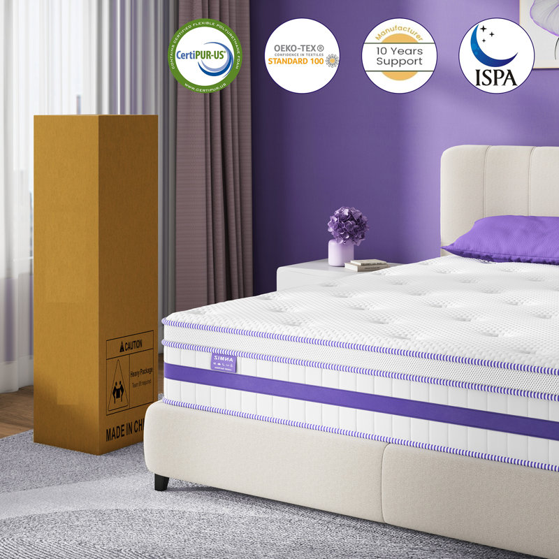 Matelas hybride en mousse viscoélastique dans une boîte, Lit simple, 12"