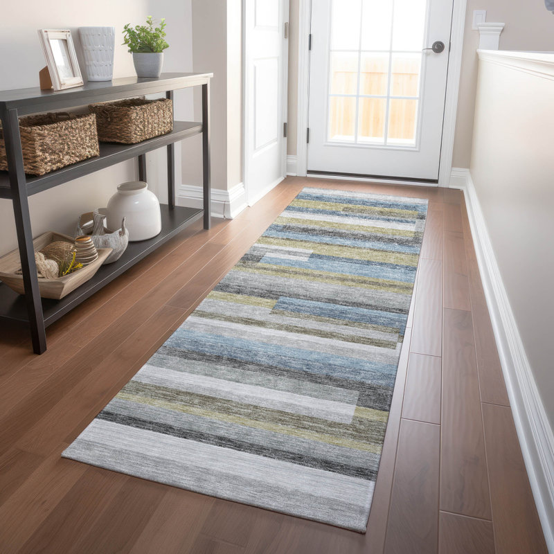 Premium Machine Washable Prisco Gray Rug, Runner 2'3" x 7'6"