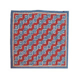 Red Log Cabin Farmhouse / Country Cotton Geometric Shapes Quilt