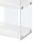 Bibliothèque décorative Hulo, 5 niveaux de rangement, 59 pouces, verre transparent, blanc