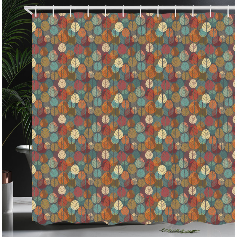 East Urban Home Autumn Shower Curtain Creative Nature Composition, 70"H x 69"W