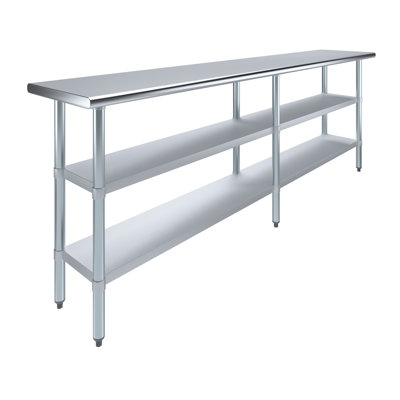 Stainless Steel Work Table with 2 Shelves