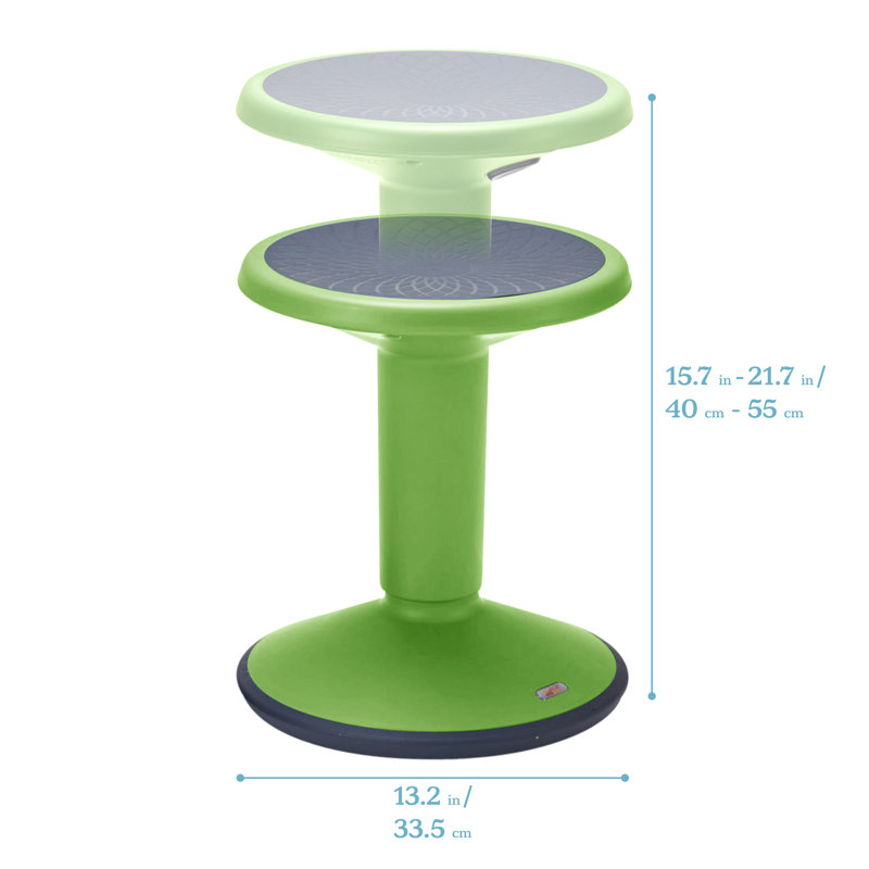 Grassy Green Adjustable Height Wobble Stool for Active Seating