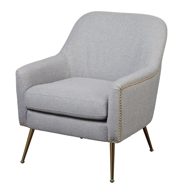 Beauford Upholstered Armchair, Textured Gray Polyester Blend