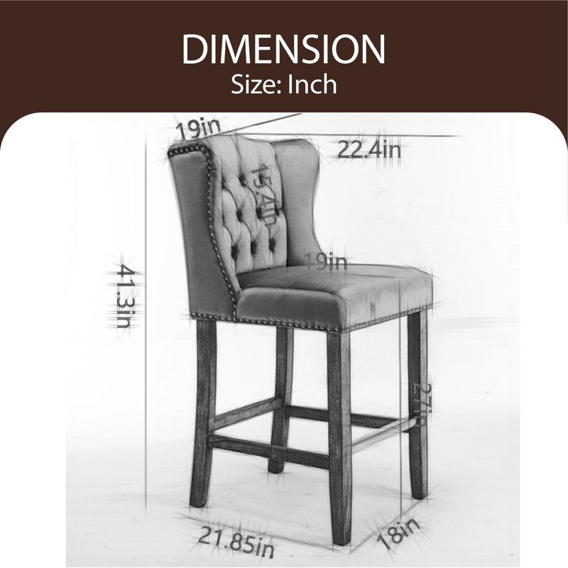 Tabouret de comptoir 27 po Mahnoor, Beige