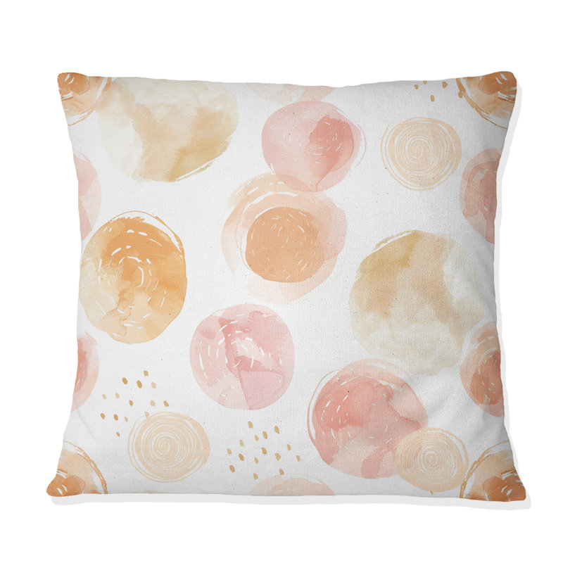 Coussin rose et orange Boho Circles II - Boho, H 16 po x l 16 po