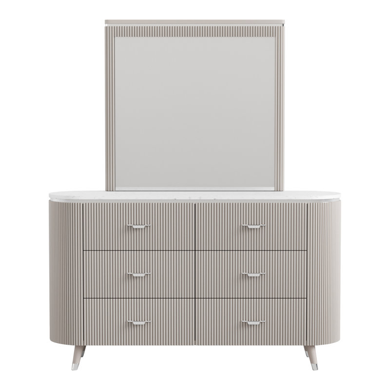 Commode 6 tiroirs avec miroir Olivarez
