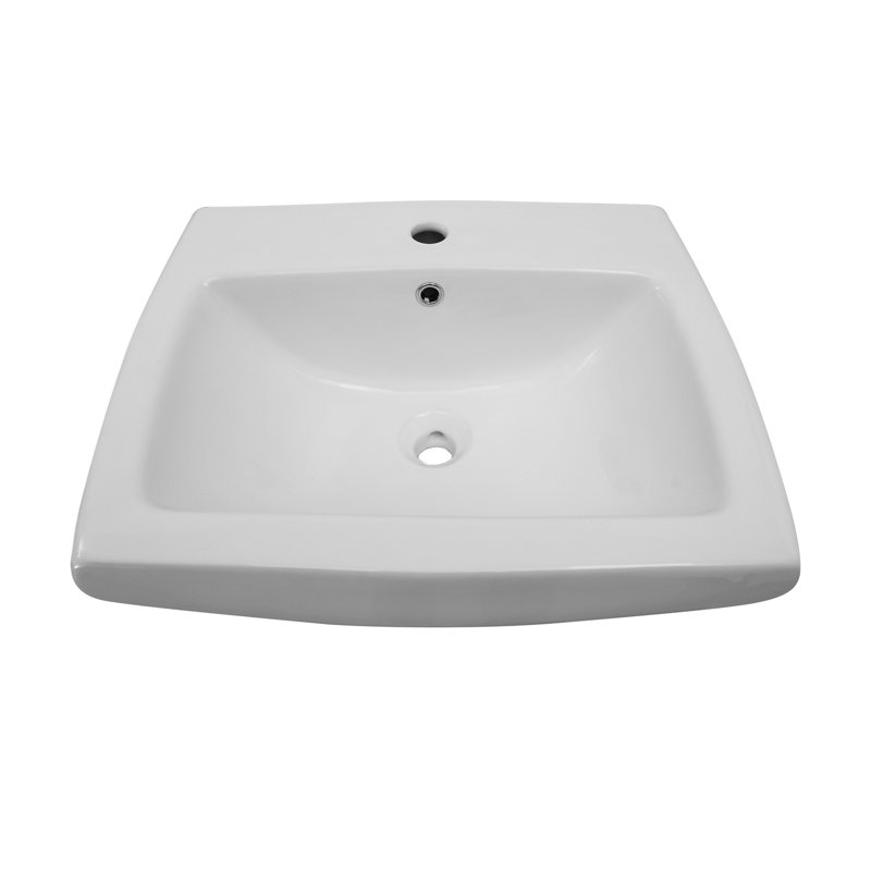 Barclay Ambrose 18.5'' White Vitreous China Rectangular Bathroom Sink with Overflow, Single