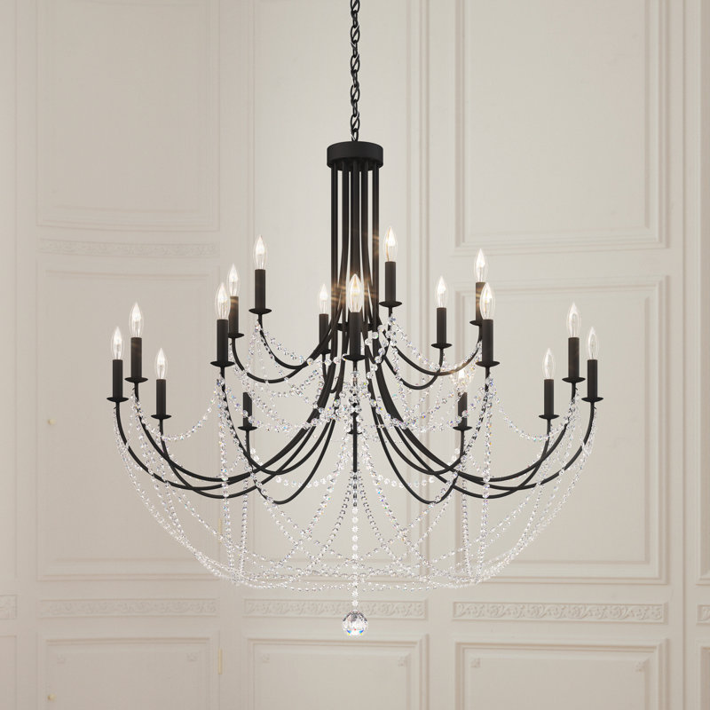 Verdana 18 - Light Chandelier, Black