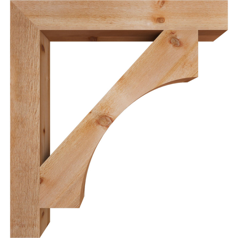 H 6 po x P 6 po Support en bois / corbeau, Cèdre rouge, H 48 po x l 6 po x P 44 po