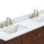 Ensemble de meuble-lavabo 61 po Zoe au fini noyer avec plateau en quartz blanc