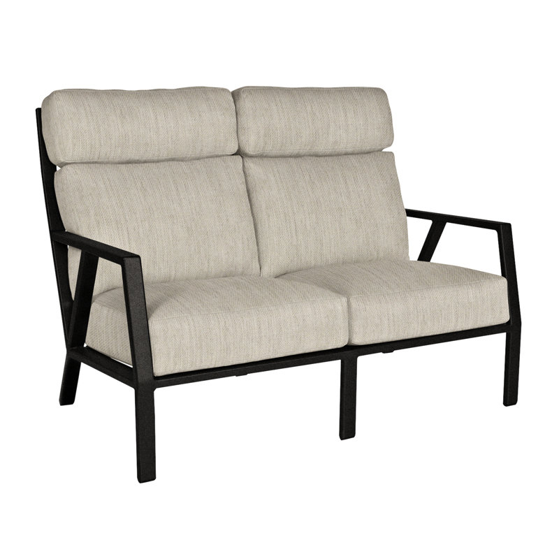 Aris Outdoor 2 - Seat Loveseat, Muscle Beach Grey, Carbon Black